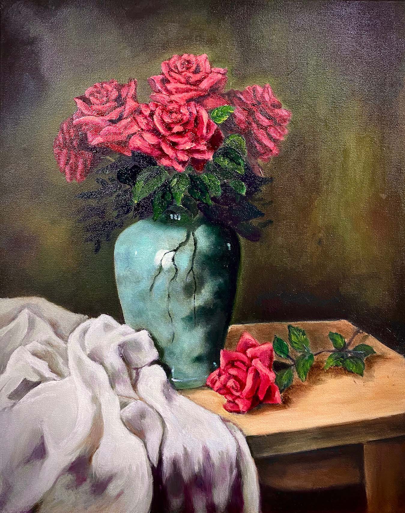 Roses in a Jade Vase