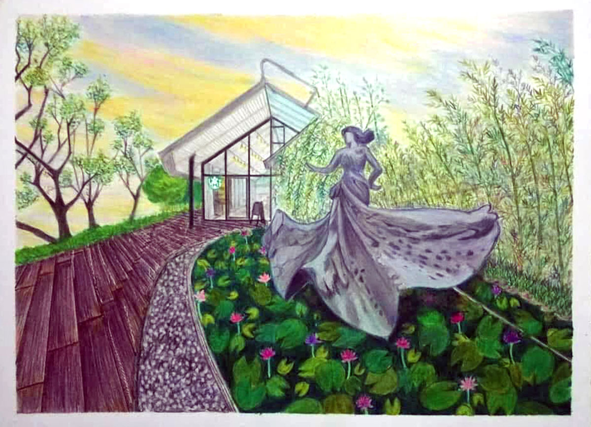 Dancer in the Garden – Starbucks beside Itteki Memorial House